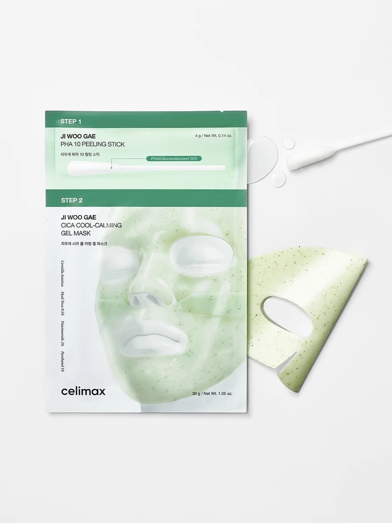 Celimax – Ji Woo Gae Cica PHA Peel 2-Step Gel Mask 4pcs
