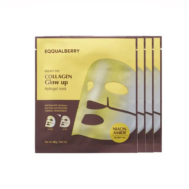 Eqqualberry – Collagen Glow Up Hydrogel Mask 4pcs
