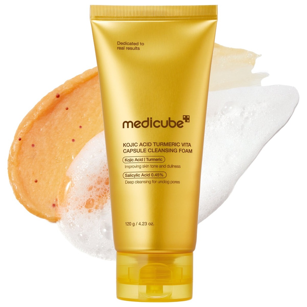 Medicube – Kojic Acid Turmeric Vita Capsule Foam Cleanser 120g