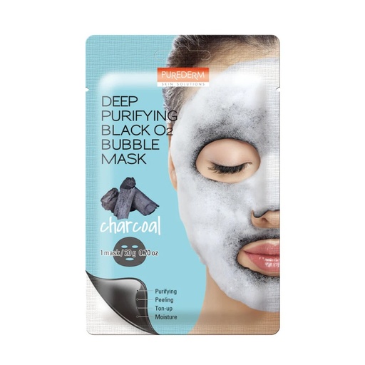 Purederm – Deep Purifying Black O2 Bubble Mask Charcoal