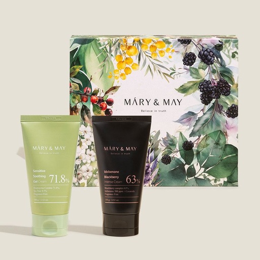 Mary & May – Soothing Gel Cream + Idebenone Blackberry Cream Duo Set